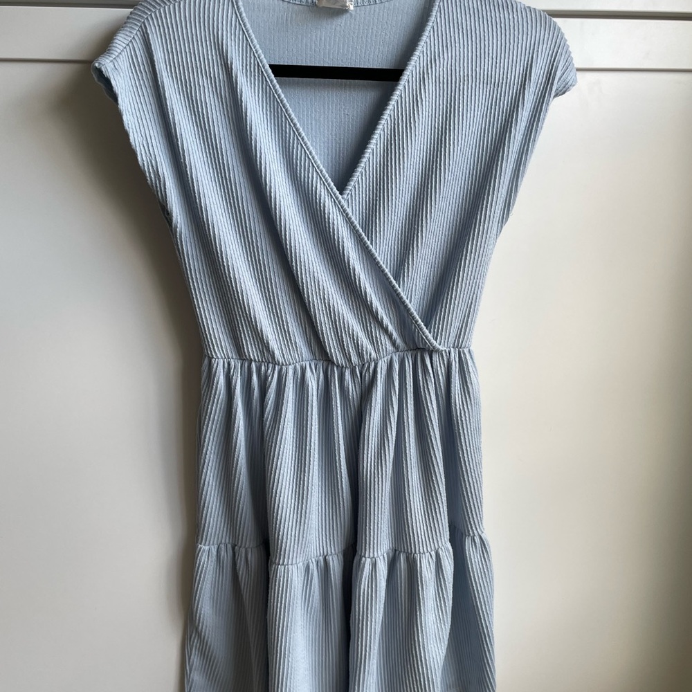 Light Blue V-Neck Dress
